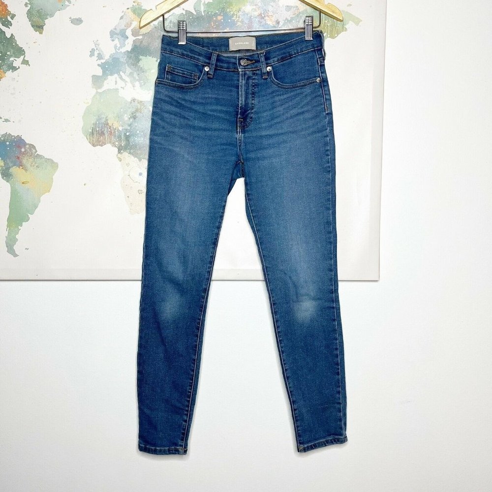 Everlane Size 27 Jeans Skinny Mid Rise Medium Wash‎ Blue Ankle Length Stretchy